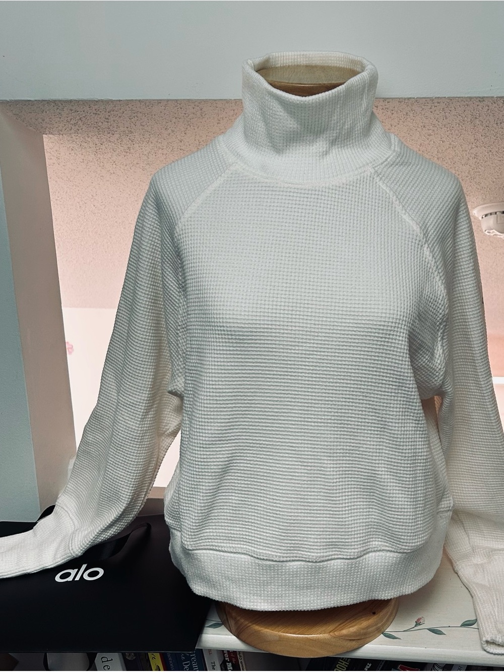 Waffle Weekend Escape Mock Neck Long Sleeve
